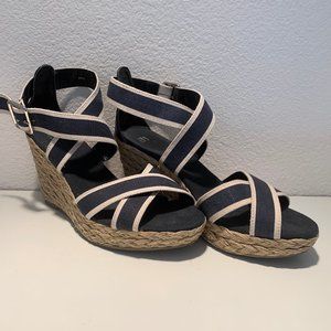 Gap Navy Strappy Espadrille Wedges